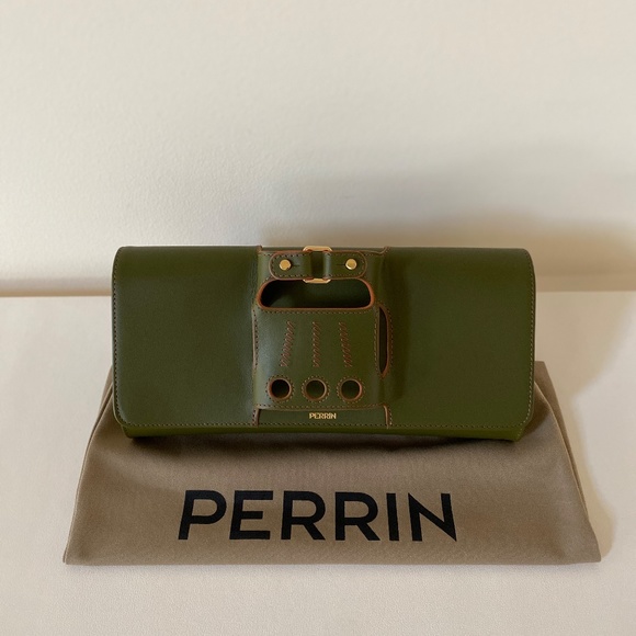 Perrin Paris Jungle Green Le Cabriolet Glove Clutch Bag Limited Edition … - Picture 15 of 16